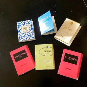 Samples perfumes Jadore, 2 Versace born in Roma, Tory Burch, sauvage, Prada